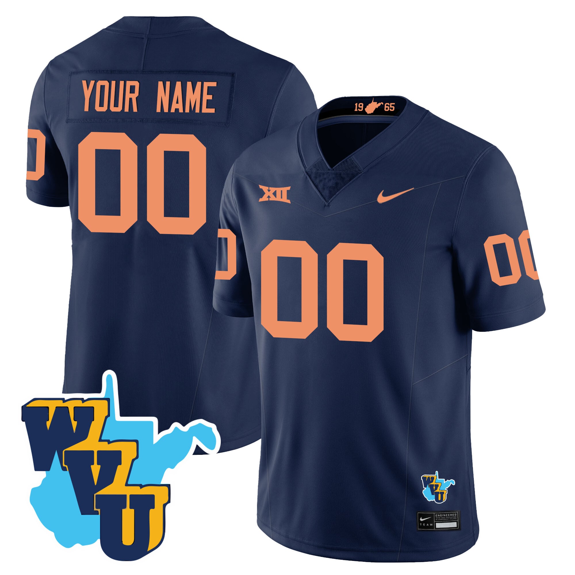 Custom Name/Gender West Virginia Mountaineers 1965-2025 Throwback Jersey – All Stitched