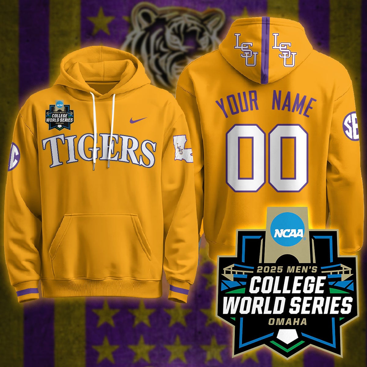 Custom LSU Tigers 2025 World Series Limited Hoodie – All Stitched