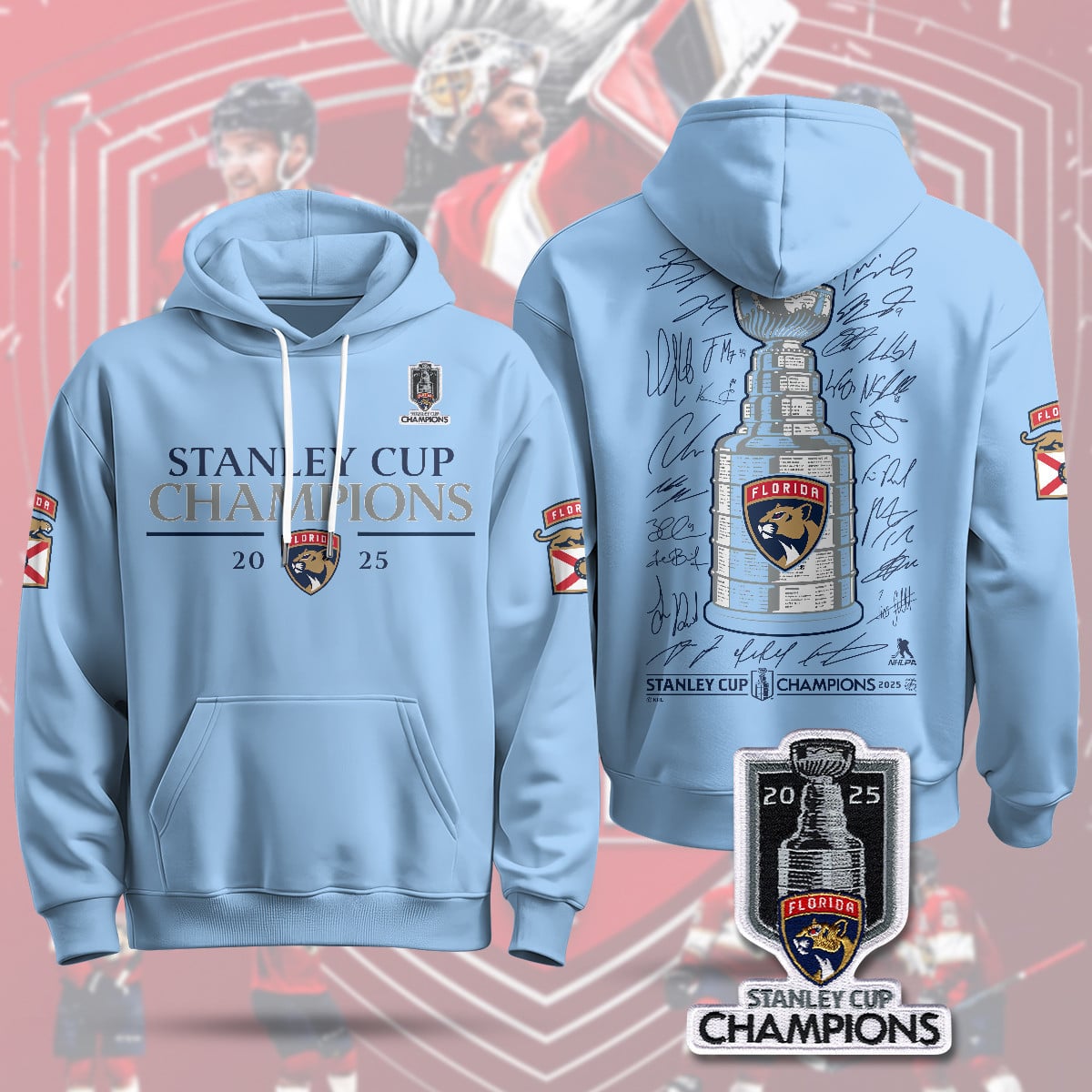 Florida Panthers 2025 Stanley Cup Champions Hoodie – Printed