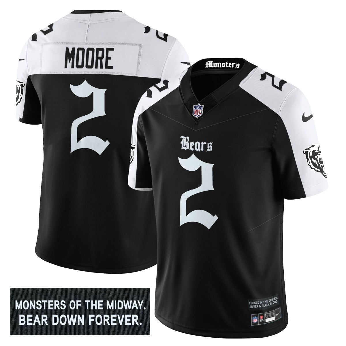 Men’s Chicago Bears ‘Gothic Monsters Edition’ Vapor Limited Jersey – All Stitched