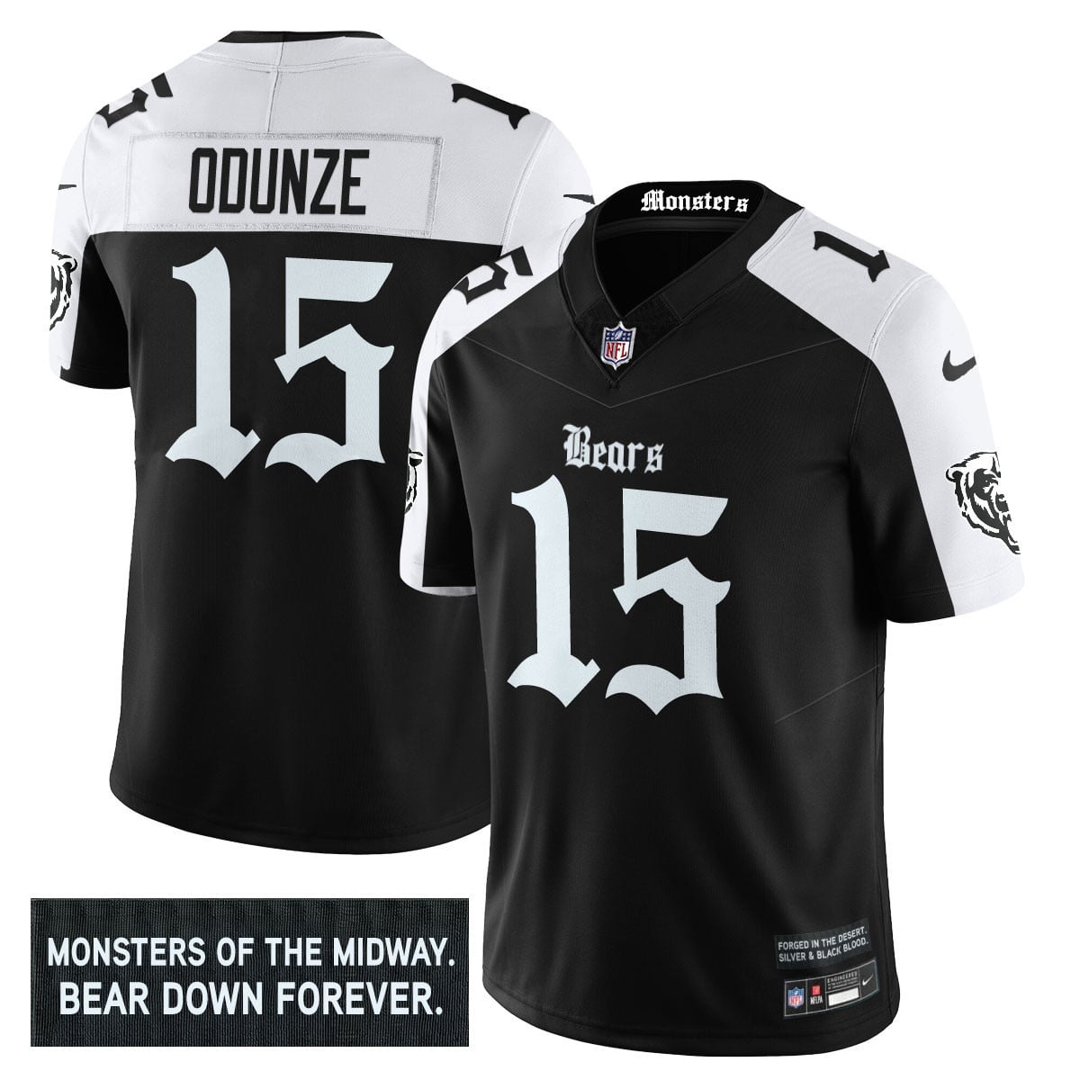 Men’s Chicago Bears ‘Gothic Monsters Edition’ Vapor Limited Jersey – All Stitched