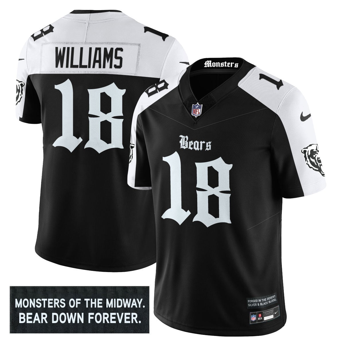 Men’s Chicago Bears ‘Gothic Monsters Edition’ Vapor Limited Jersey – All Stitched