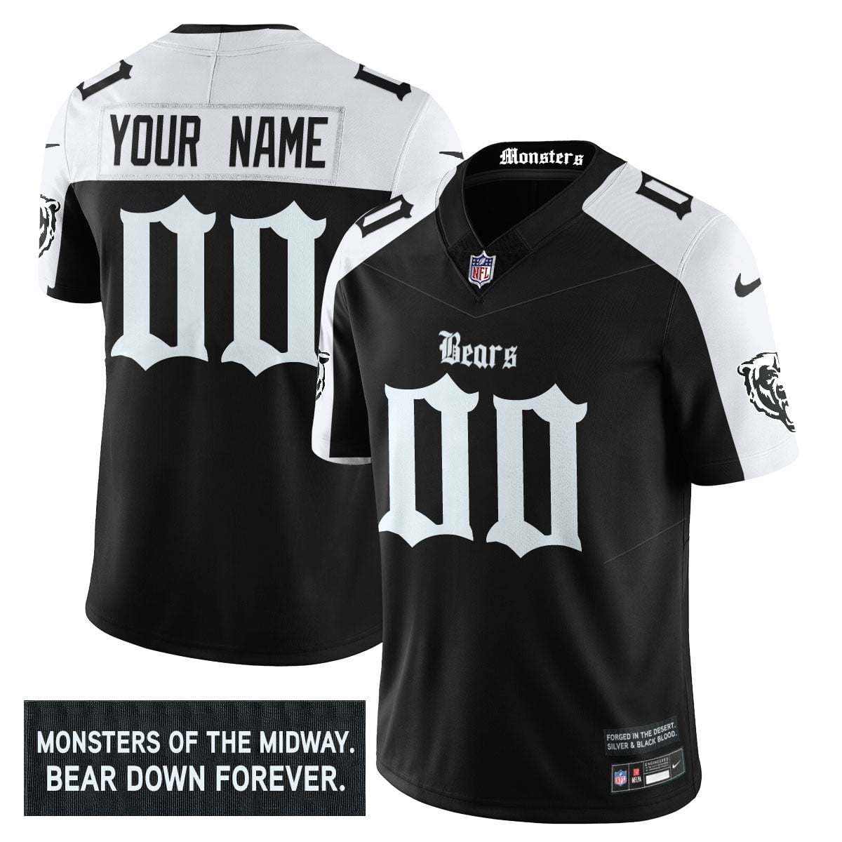 Chicago Bears ‘Gothic Monsters Edition’ Vapor Limited Custom Jersey – All Stitched