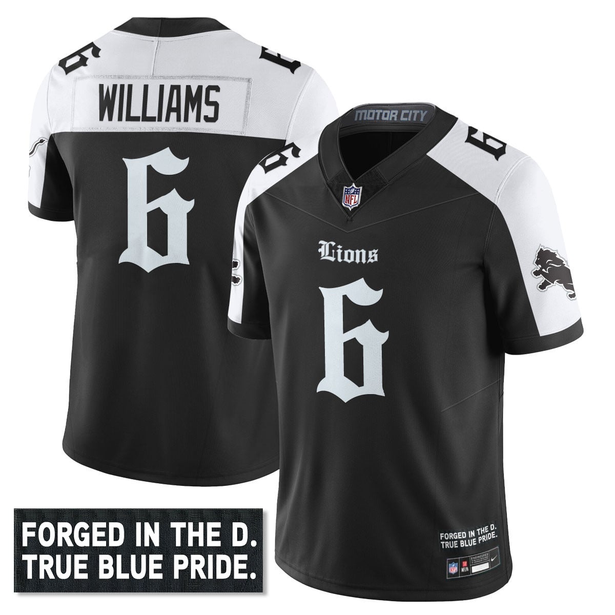 Men’s Detroit Lions ‘Gothic Motor City Edition’ Vapor Limited Jersey – All Stitched