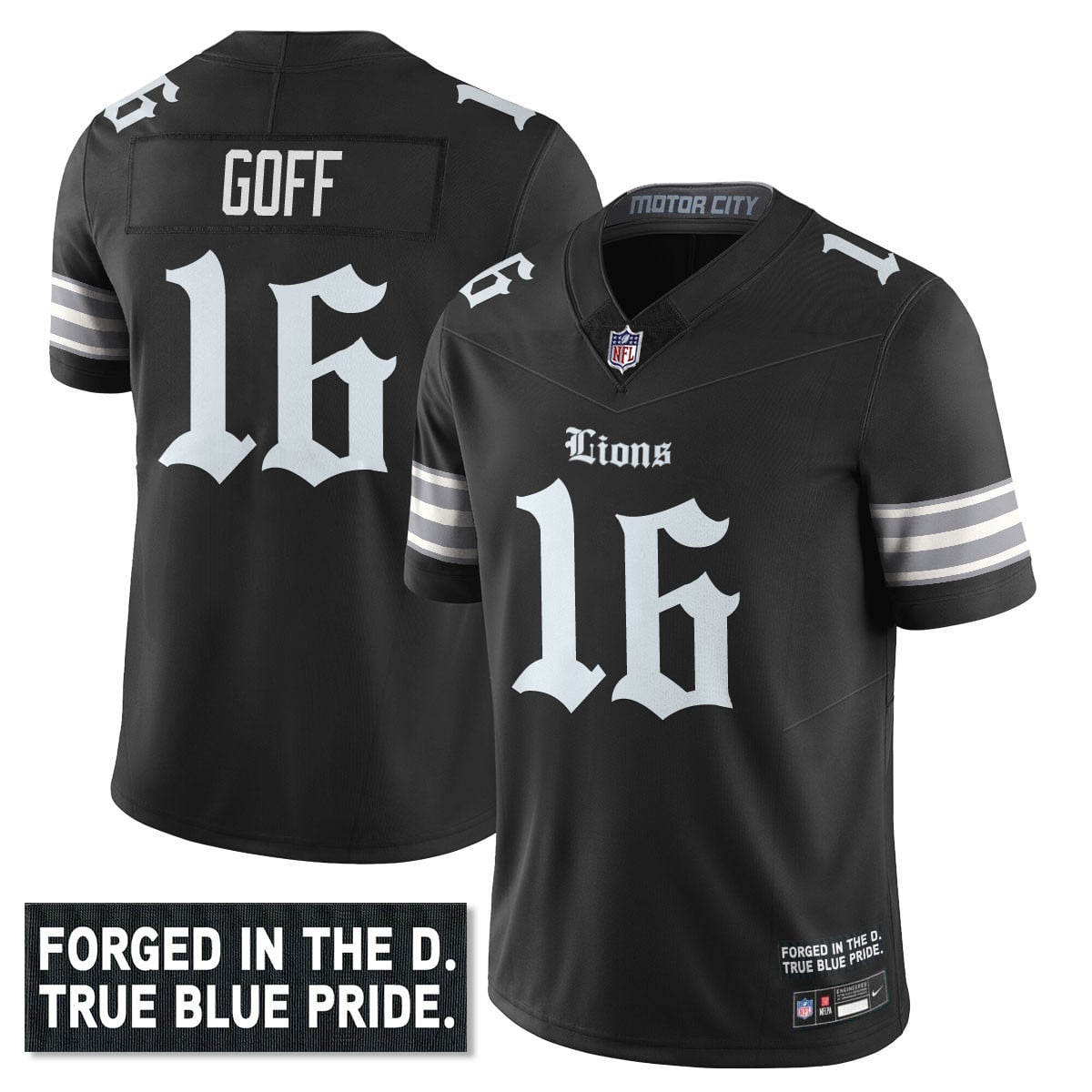 Men’s Detroit Lions ‘Gothic Motor City Edition’ Vapor Limited Jersey – All Stitched