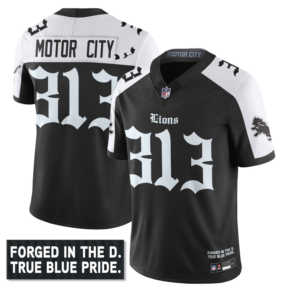 Men’s Detroit Lions ‘Gothic Motor City Edition’ Vapor Limited Jersey – All Stitched