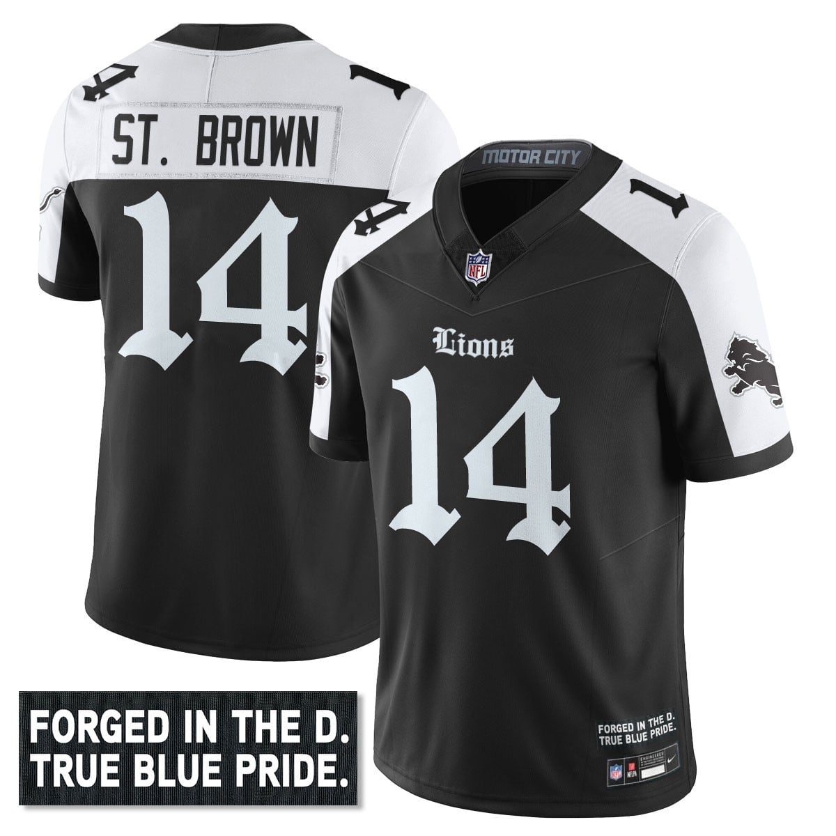 Men’s Detroit Lions ‘Gothic Motor City Edition’ Vapor Limited Jersey – All Stitched