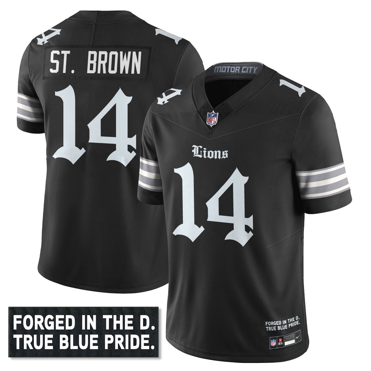 Men’s Detroit Lions ‘Gothic Motor City Edition’ Vapor Limited Jersey – All Stitched