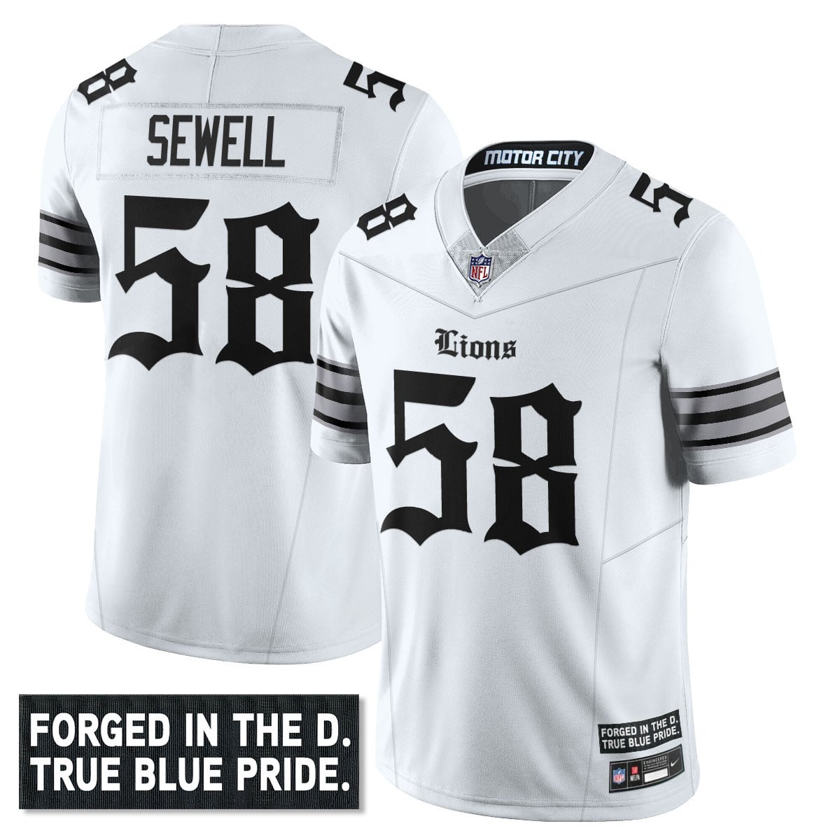 Men’s Detroit Lions ‘Gothic Motor City Edition’ Vapor Limited Jersey – All Stitched
