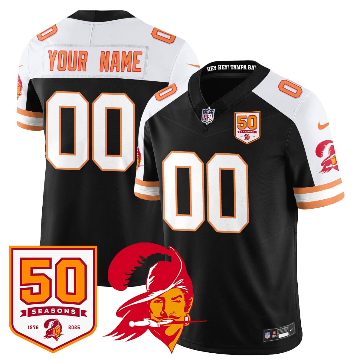 Tampa Bay Buccaneers ’76 Vapor Limited Custom Jersey – All Stitched