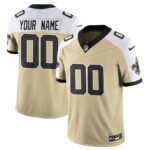 New Orleans Saints Golds Alternate Vapor Limited Custom Jersey – All Stitched