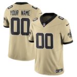New Orleans Saints Golds Alternate Vapor Limited Custom Jersey – All Stitched