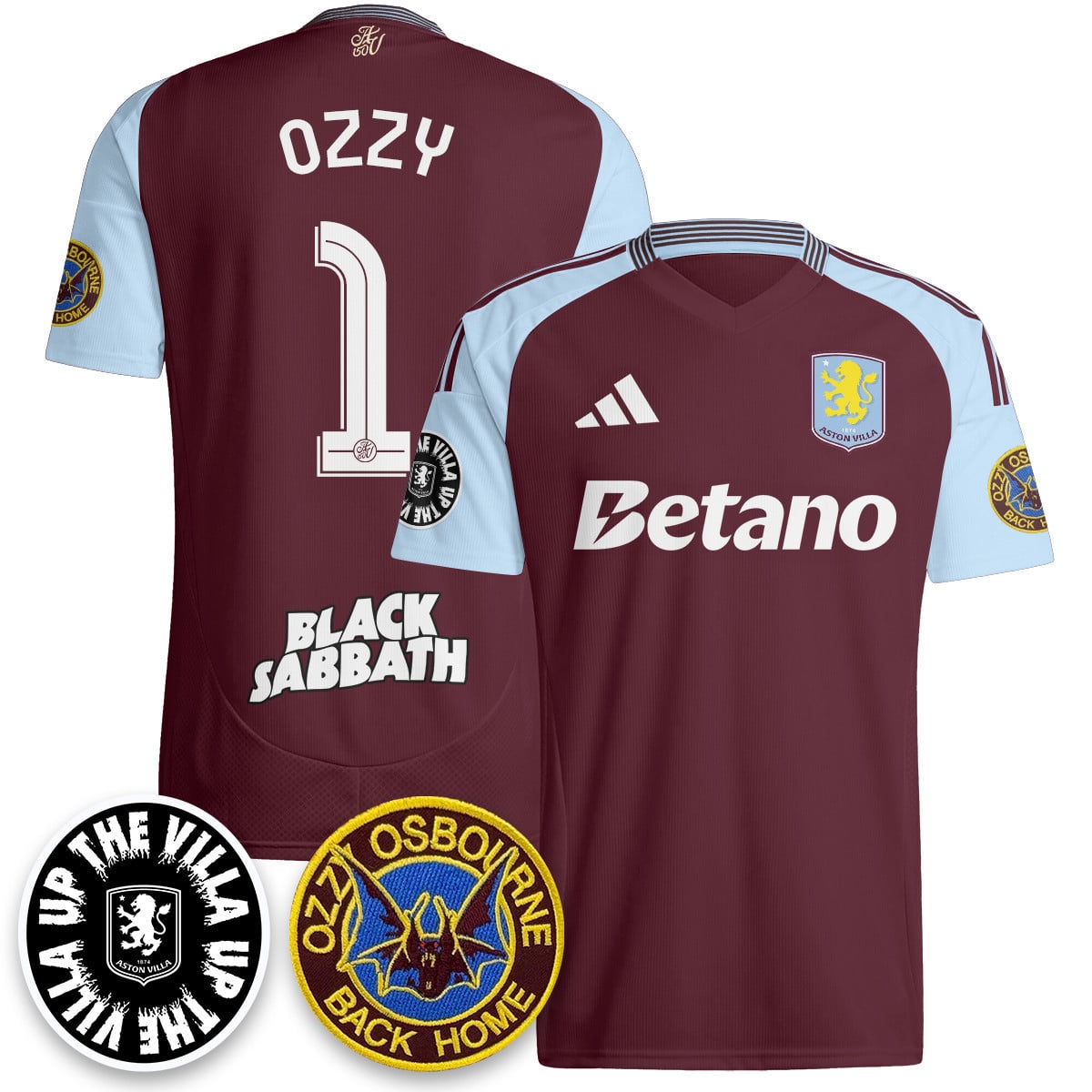 Men’s Aston Villa Ozzy Osbourne Back Home Jersey – Printed