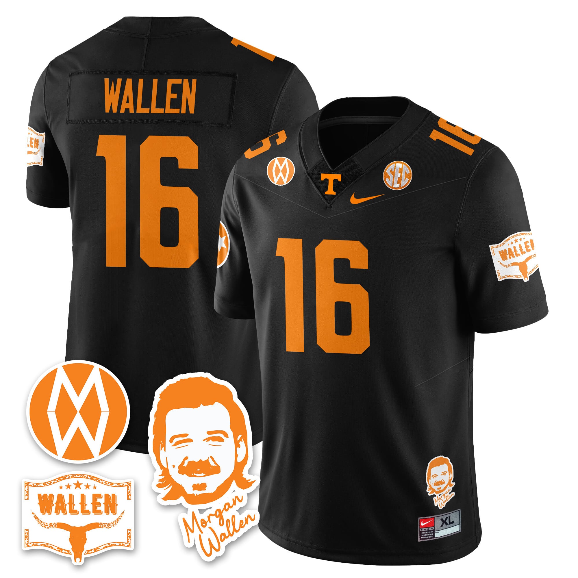 Men’s Tennessee Volunteers Morgan Wallen 2025 Jersey – All Stitched