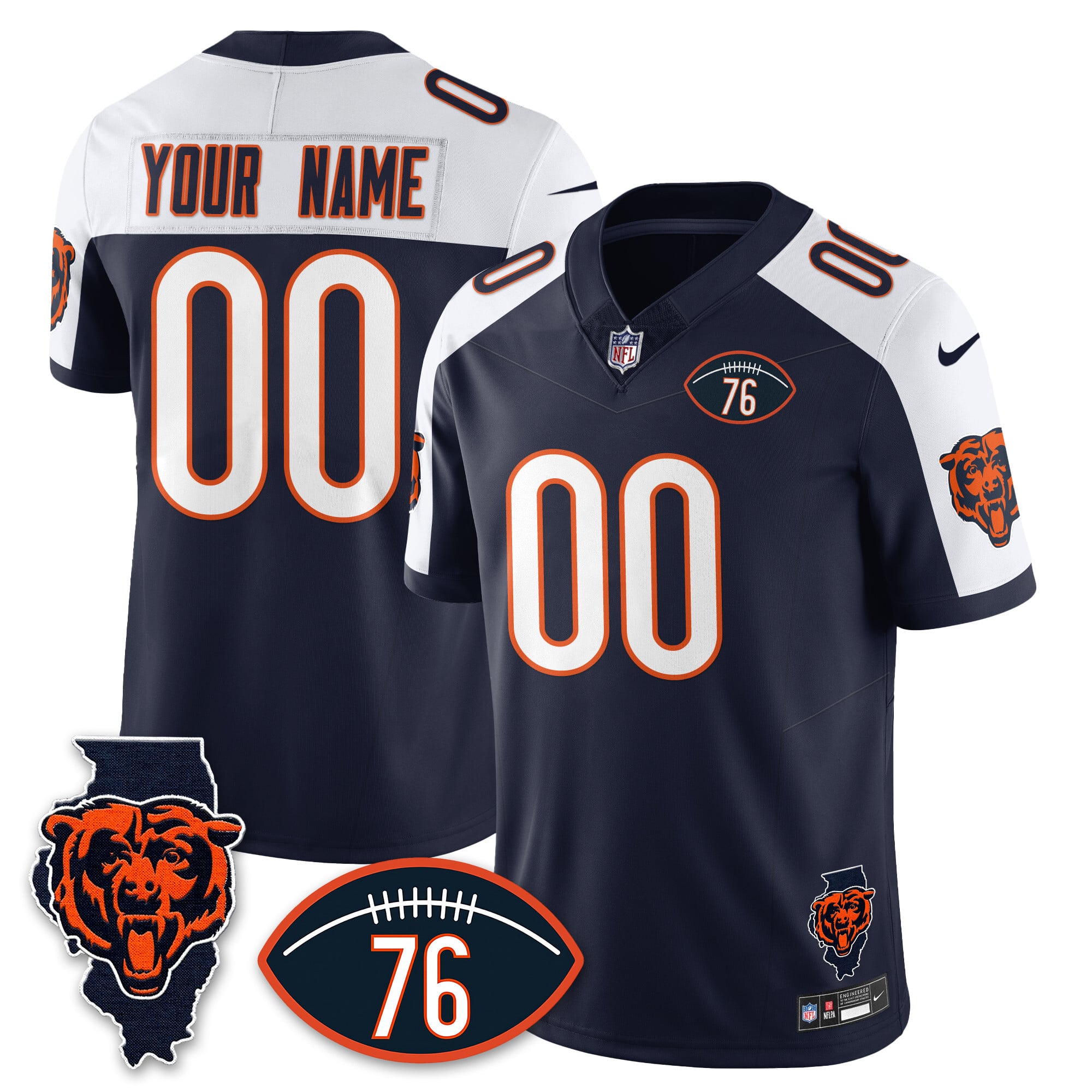 Chicago Bears Honor Steve McMichael Custom Jersey – All Stitched