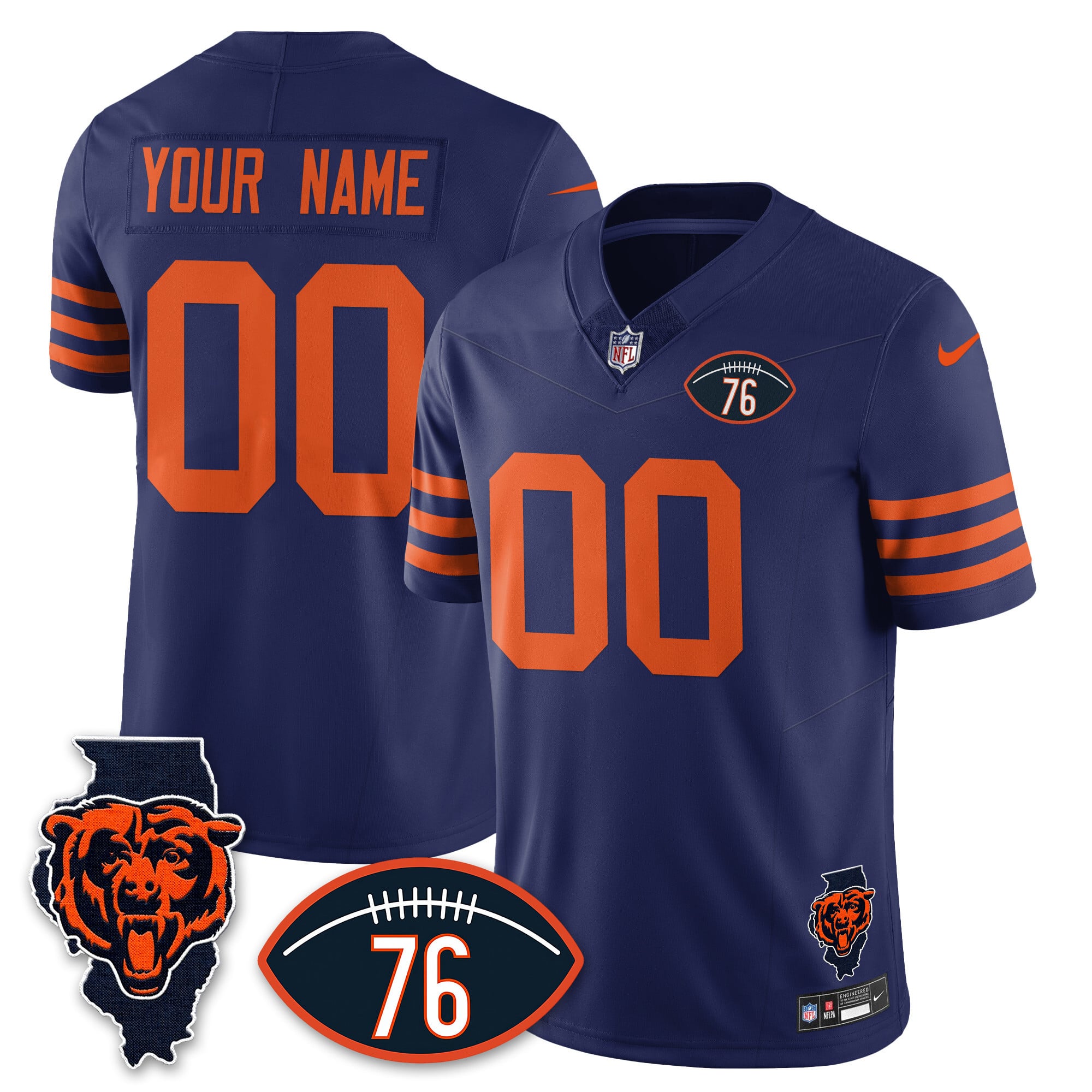 Chicago Bears Honor Steve McMichael Custom Jersey – All Stitched