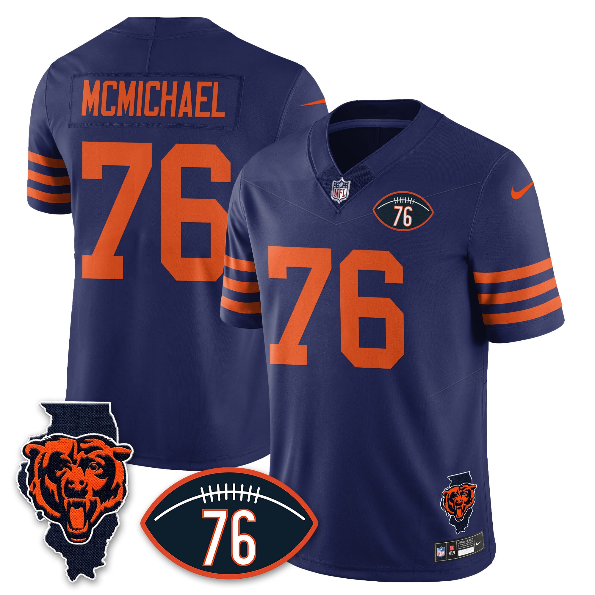 Men’s Chicago Bears Honor Steve McMichael Jersey – All Stitched