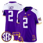 Men’s LSU Tigers 2025 Louisiana Patch Vapor Limited Jersey – All Stitched