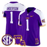 Men’s LSU Tigers 2025 Louisiana Patch Vapor Limited Jersey – All Stitched