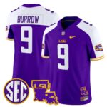 Men’s LSU Tigers 2025 Louisiana Patch Vapor Limited Jersey – All Stitched