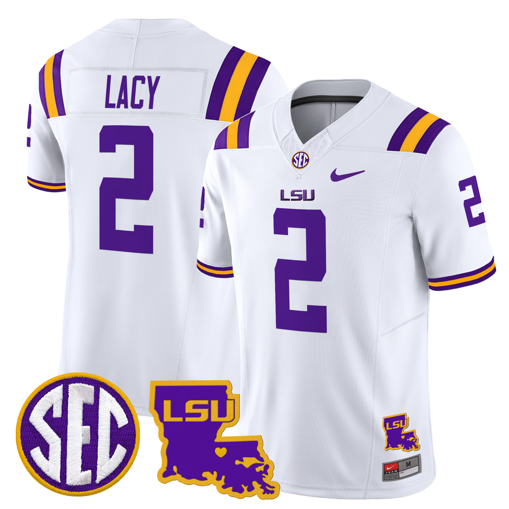 Men’s LSU Tigers 2025 Louisiana Patch Vapor Limited Jersey – All Stitched