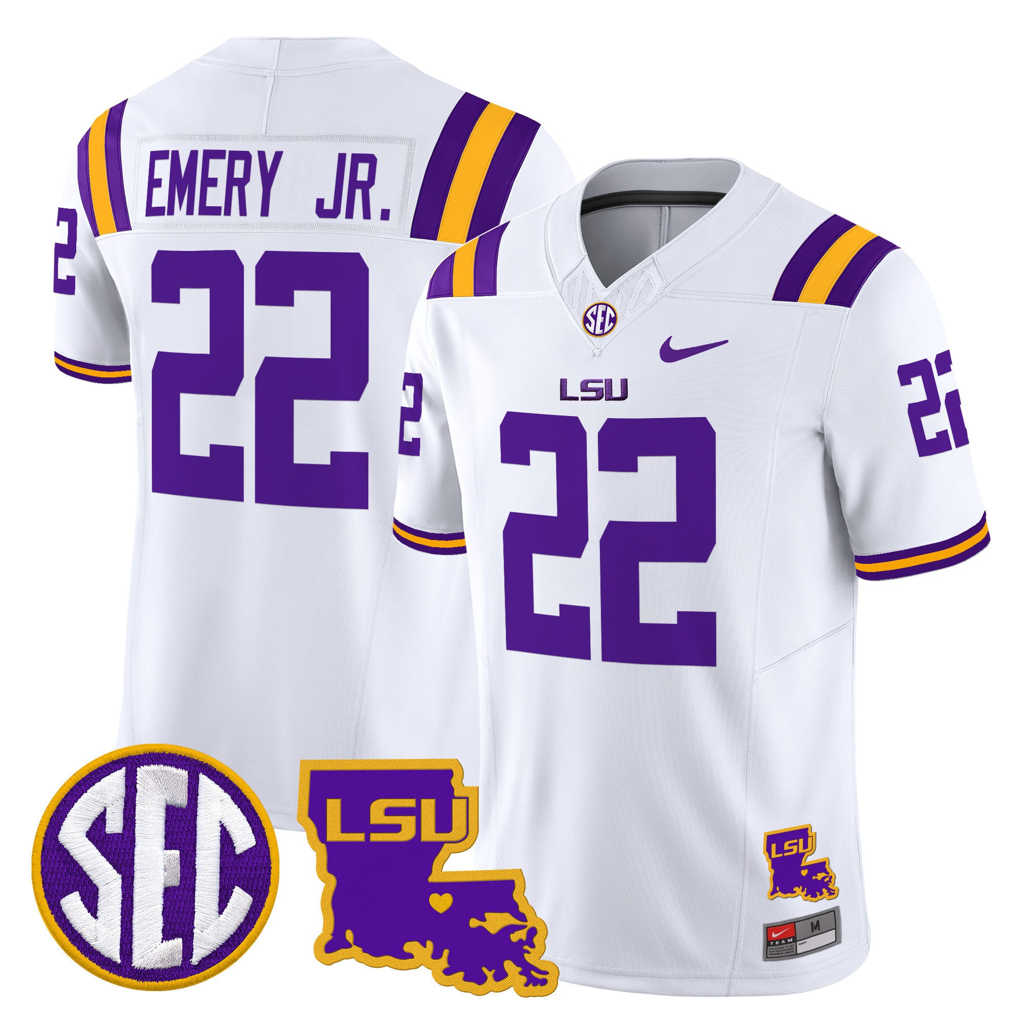 Men’s LSU Tigers 2025 Louisiana Patch Vapor Limited Jersey – All Stitched