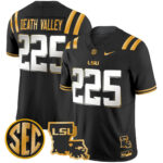 Men’s LSU Tigers 2025 Louisiana Patch Gold Vapor Limited Jersey – All Stitched