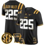 Men’s LSU Tigers 2025 Louisiana Patch Gold Vapor Limited Jersey – All Stitched