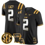 Men’s LSU Tigers 2025 Louisiana Patch Gold Vapor Limited Jersey – All Stitched