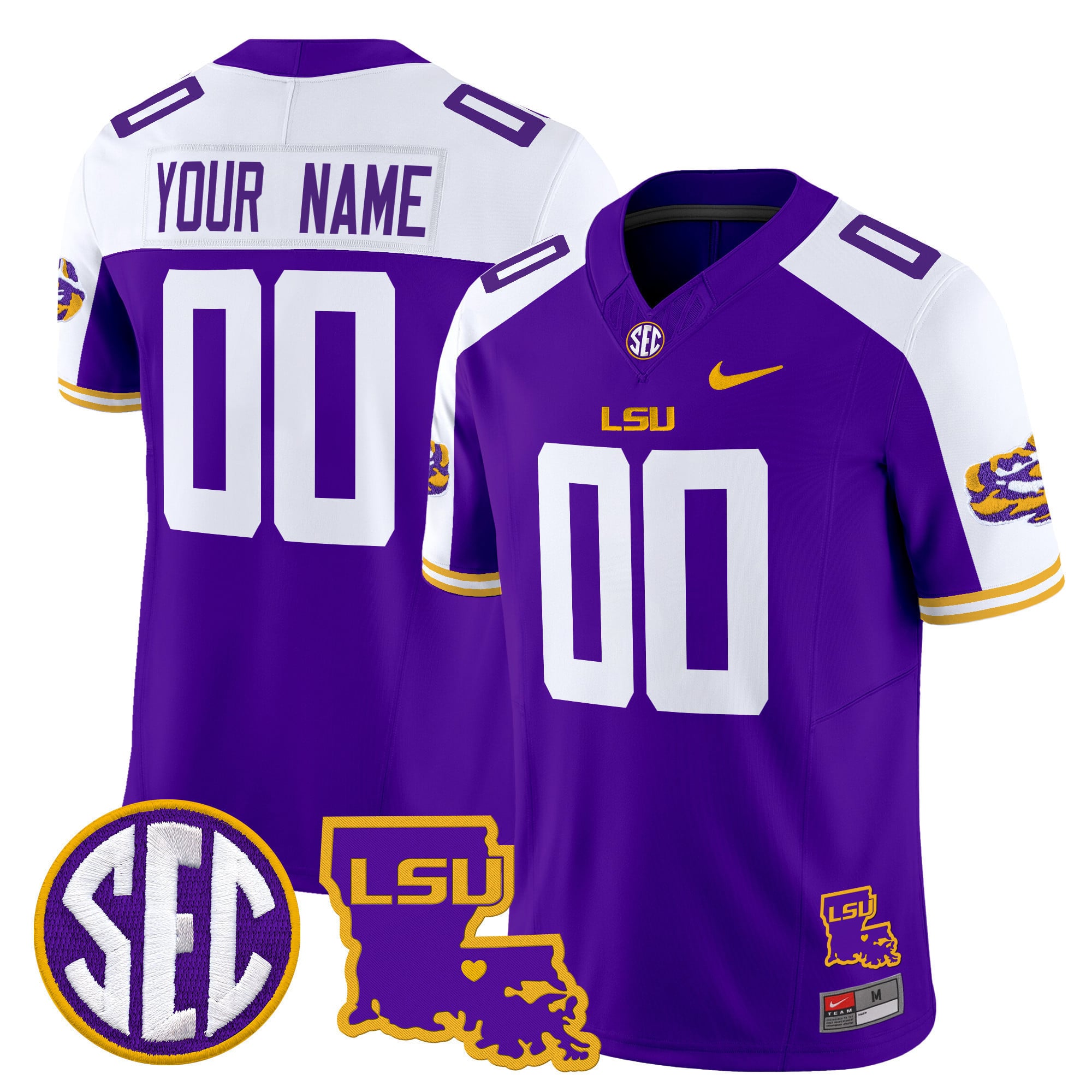 LSU Tigers 2025 Louisiana Patch Vapor Limited Custom Jersey – All Stitched
