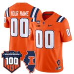 Illinois Fighting Illini 100th Memorial Stadium Patch Vapor Limited Custom Jersey – All Stitched