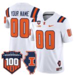 Illinois Fighting Illini 100th Memorial Stadium Patch Vapor Limited Custom Jersey – All Stitched