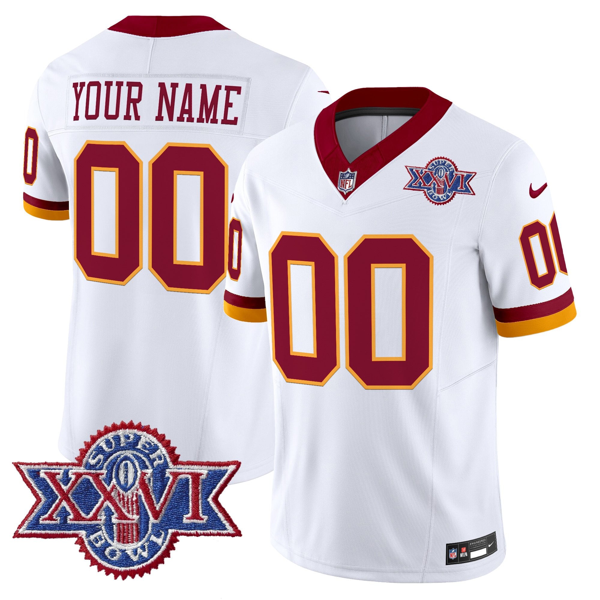 Washington Commanders Throwback 1992 Super Bowl XXVI Patch Vapor Limited Custom Jersey – All Stitched