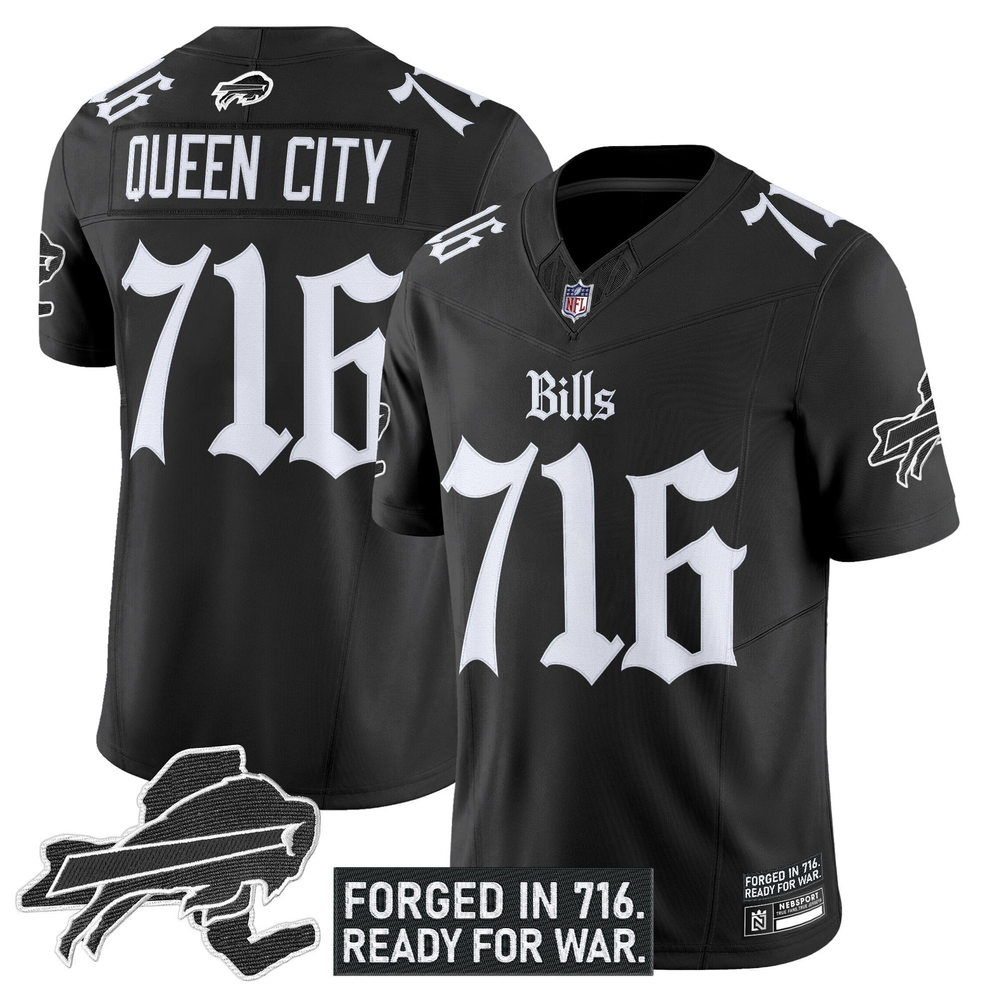 Men’s Buffalo Bills ‘Gothic Cold Front Edition’ Vapor Limited Jersey – All Stitched