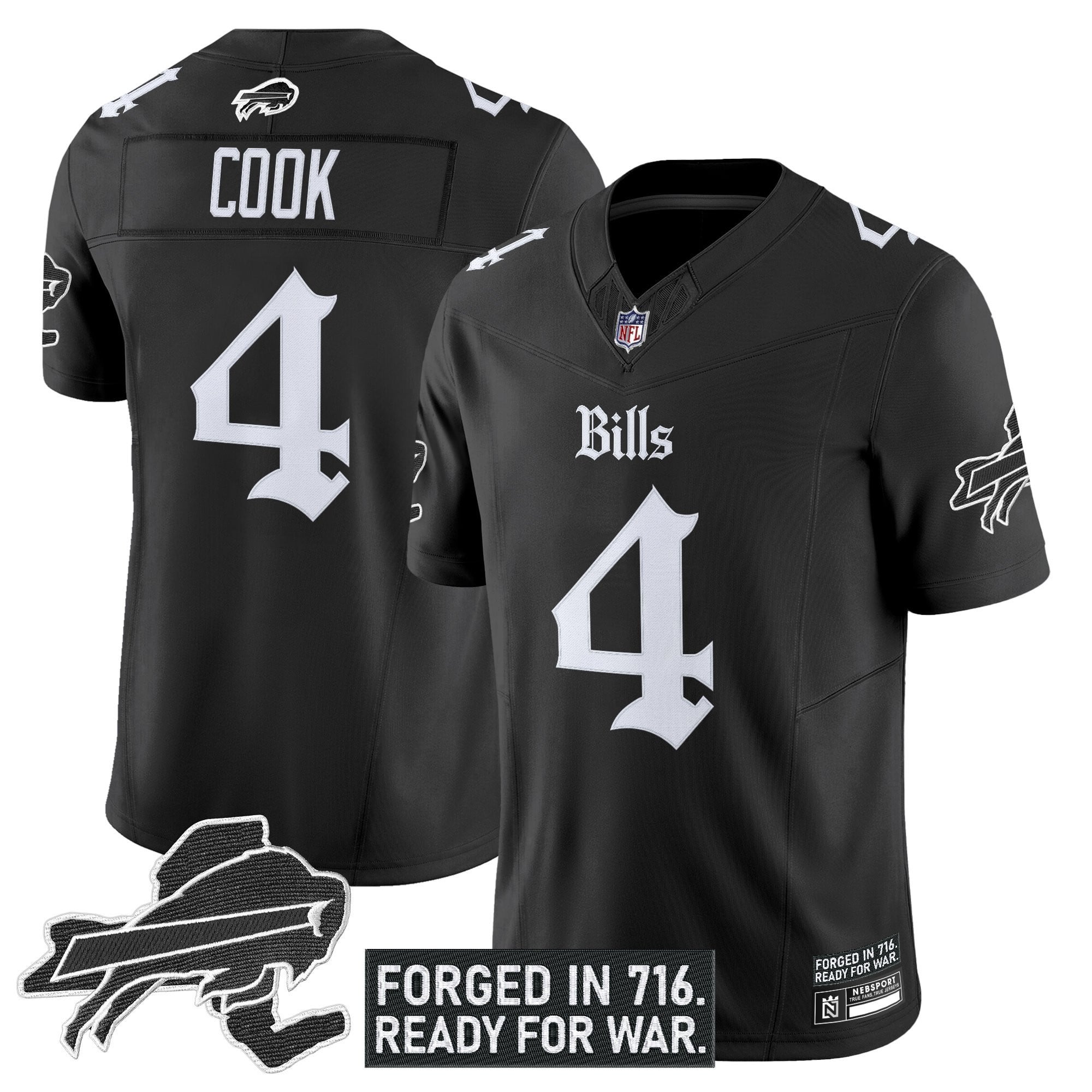 Men’s Buffalo Bills ‘Gothic Cold Front Edition’ Vapor Limited Jersey – All Stitched