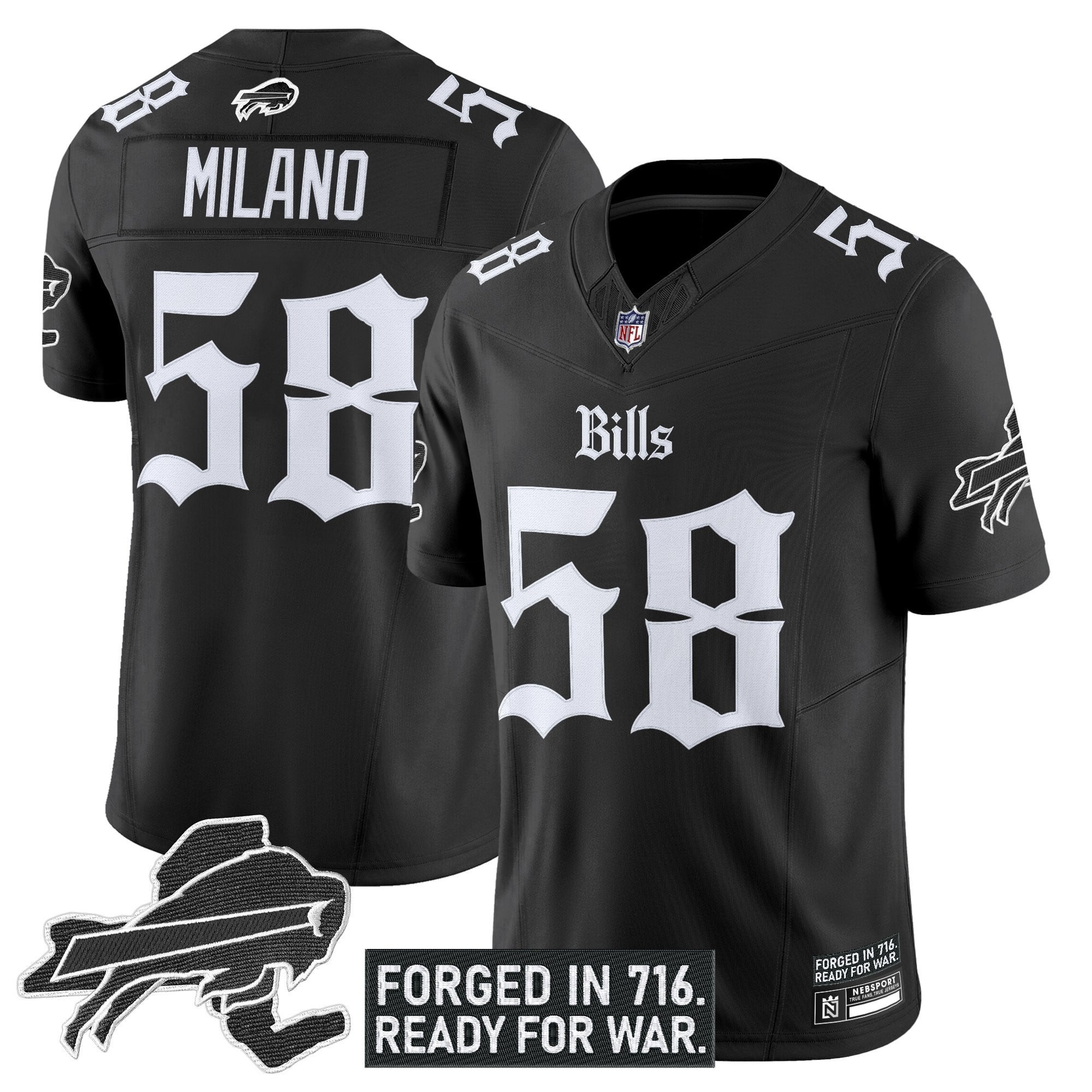 Men’s Buffalo Bills ‘Gothic Cold Front Edition’ Vapor Limited Jersey – All Stitched