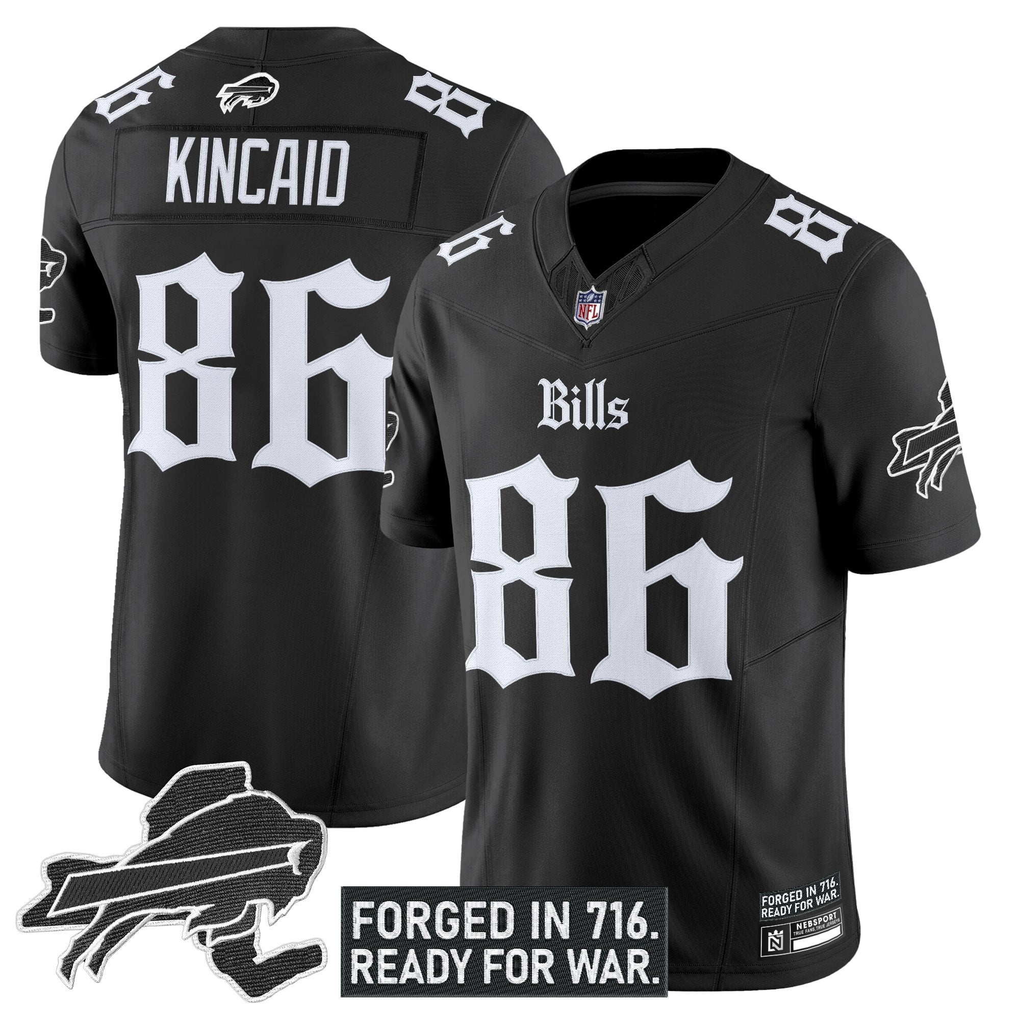 Men’s Buffalo Bills ‘Gothic Cold Front Edition’ Vapor Limited Jersey – All Stitched