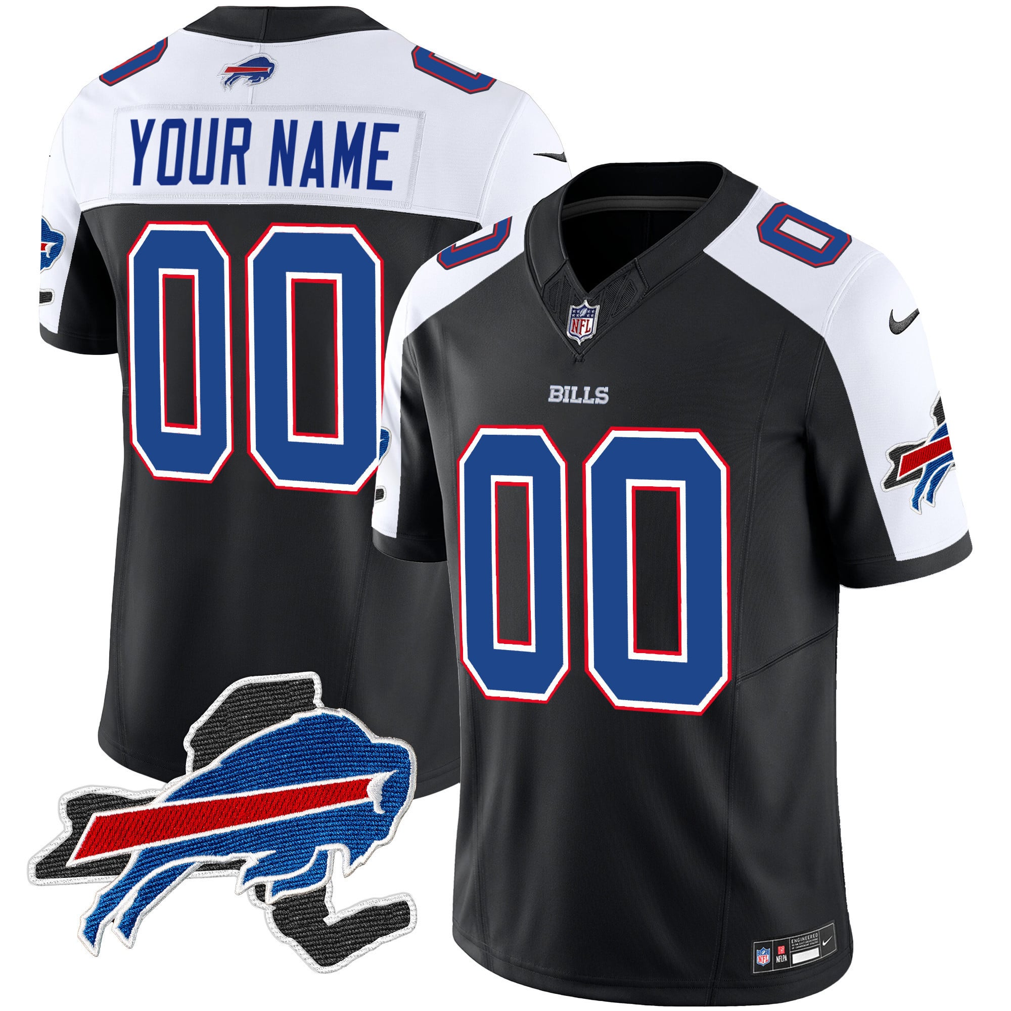 Bills New York Patch Vapor Limited Custom Jersey – All Stitched