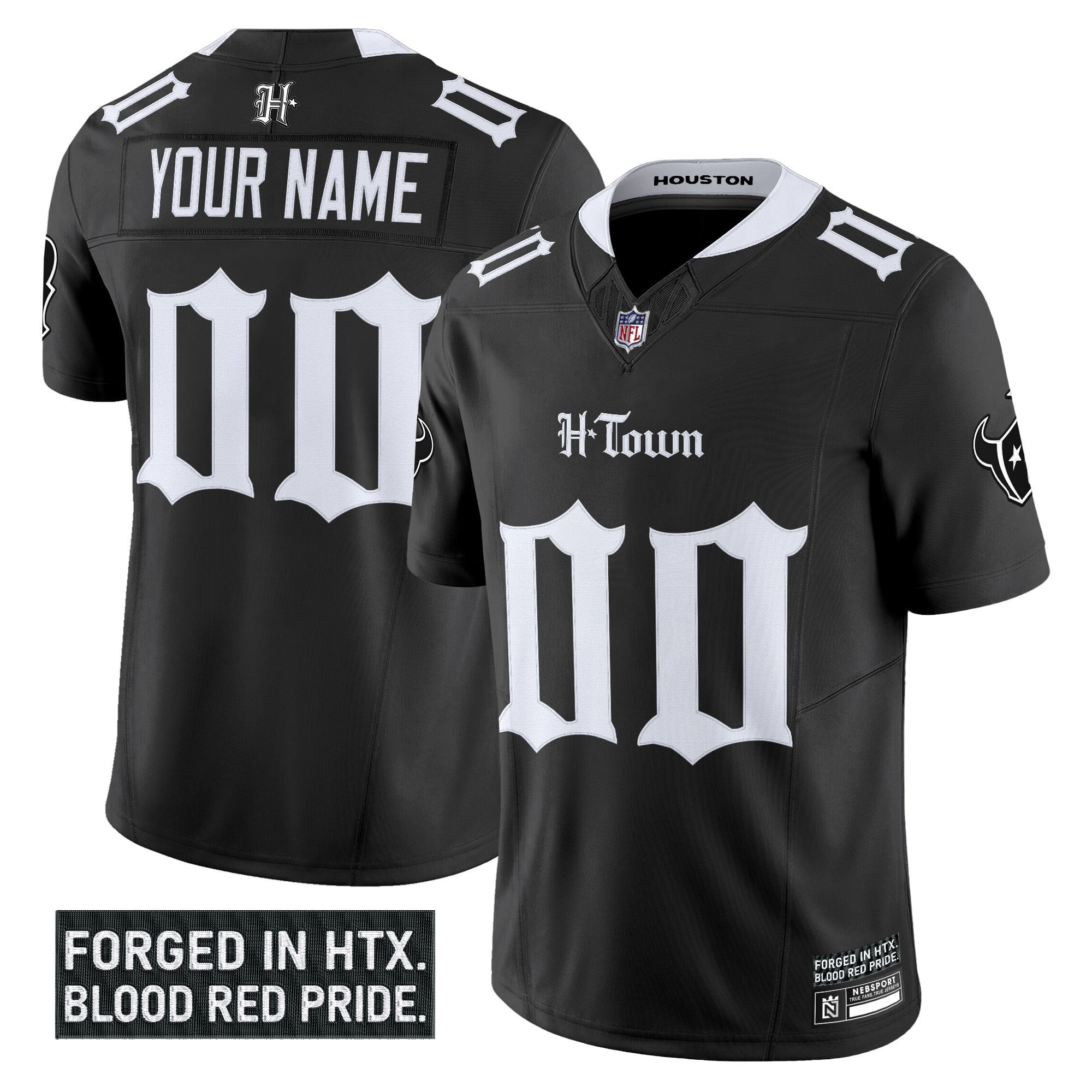 Houston Texans ‘Gothic Lone Star Shadows Edition’ Vapor Limited Custom Jersey – All Stitched