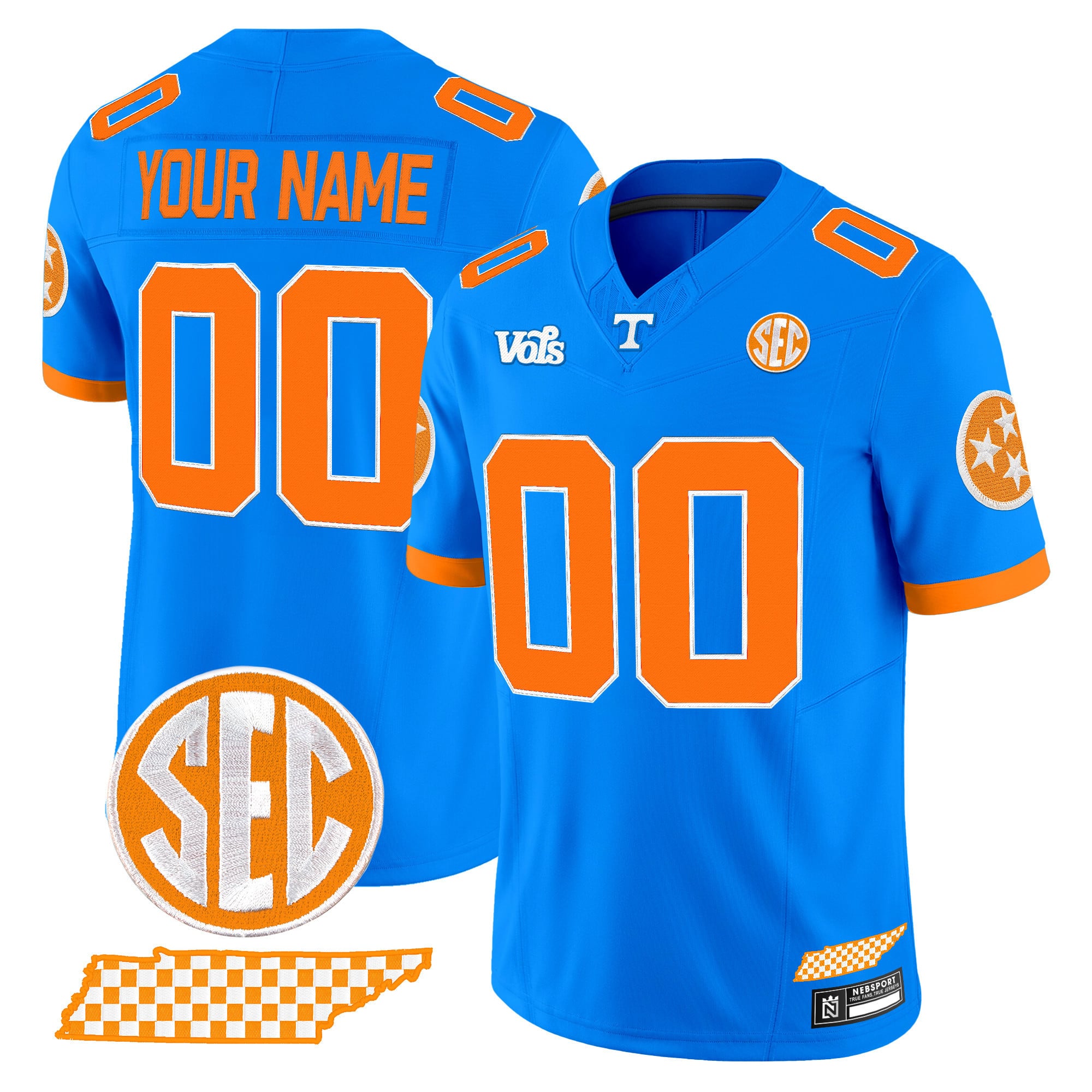 Tennessee Volunteers ‘Blue Blaze Edition’ Vapor Limited Custom Jersey – All Stitched