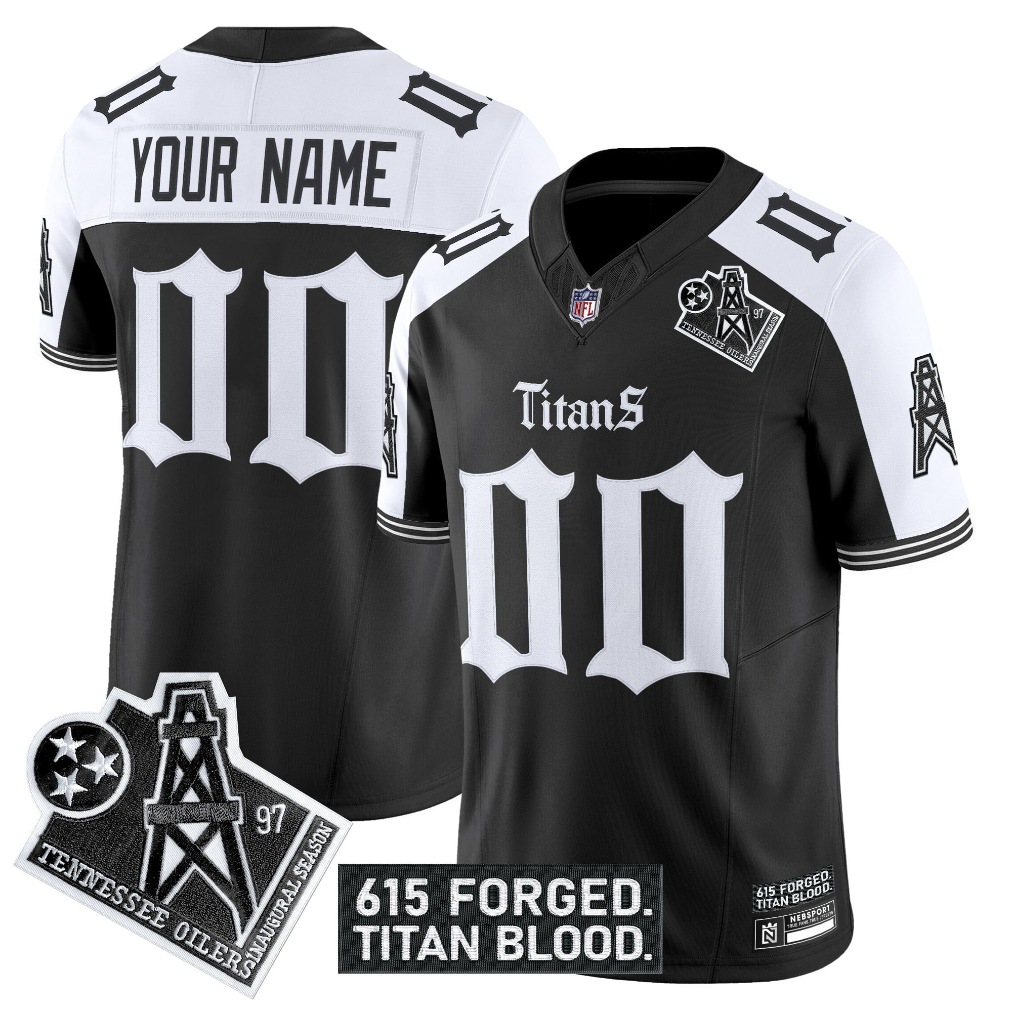 Tennessee Titans ‘Titan Gothic Shadows Drop’ Vapor Limited Custom Jersey – All Stitched