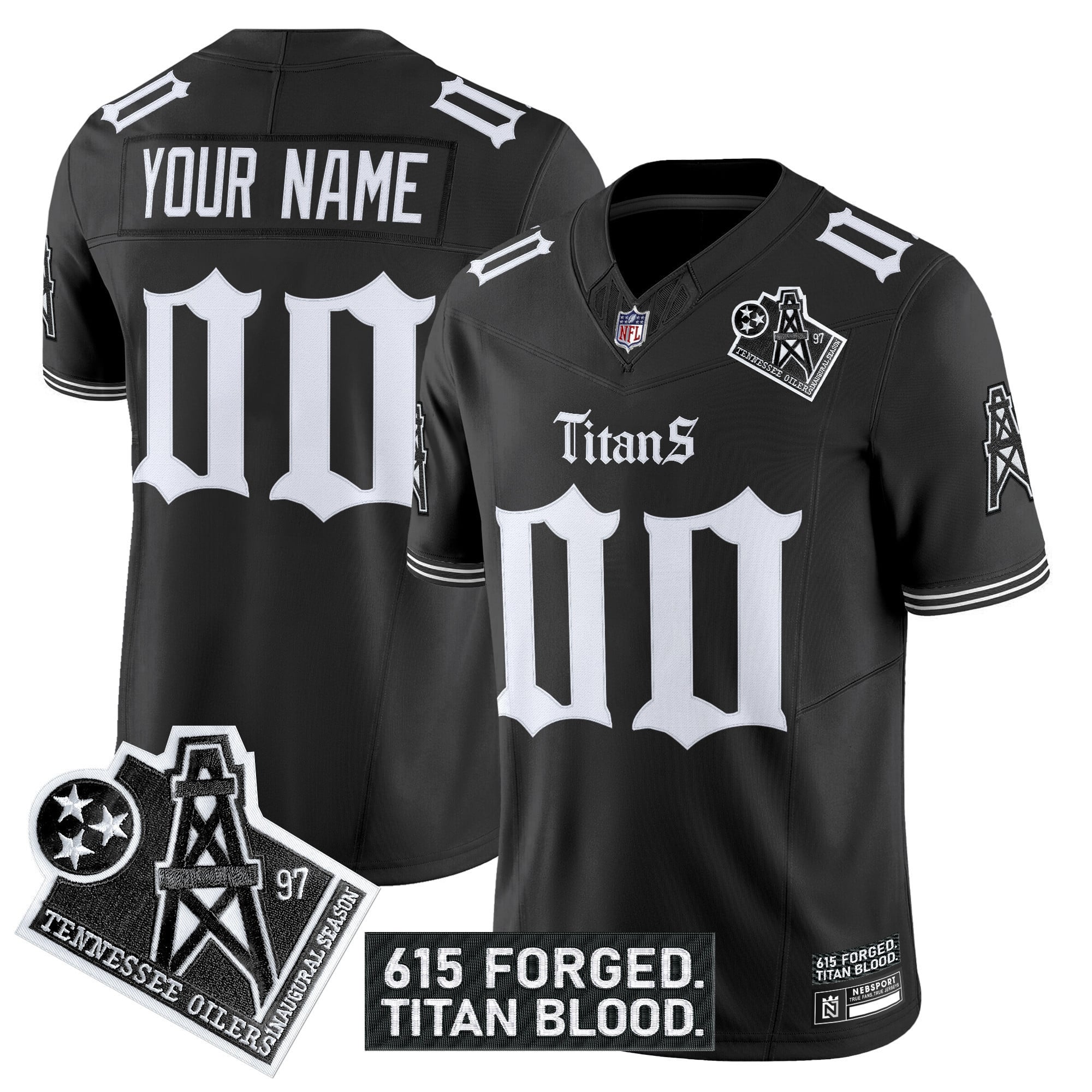 Tennessee Titans ‘Titan Gothic Shadows Drop’ Vapor Limited Custom Jersey – All Stitched