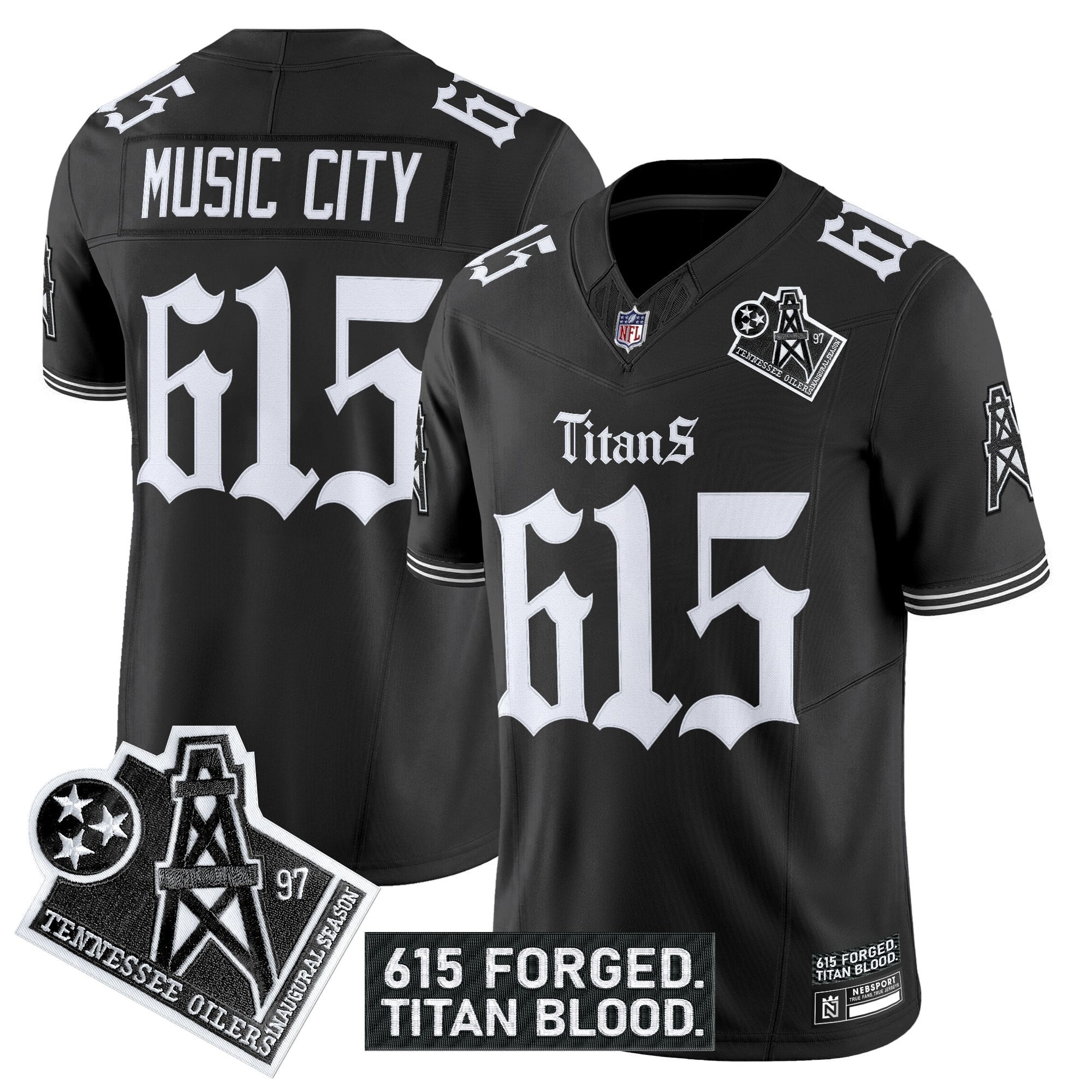 Men’s Tennessee Titans ‘Titan Gothic Shadows Drop’ Vapor Limited Jersey – All Stitched