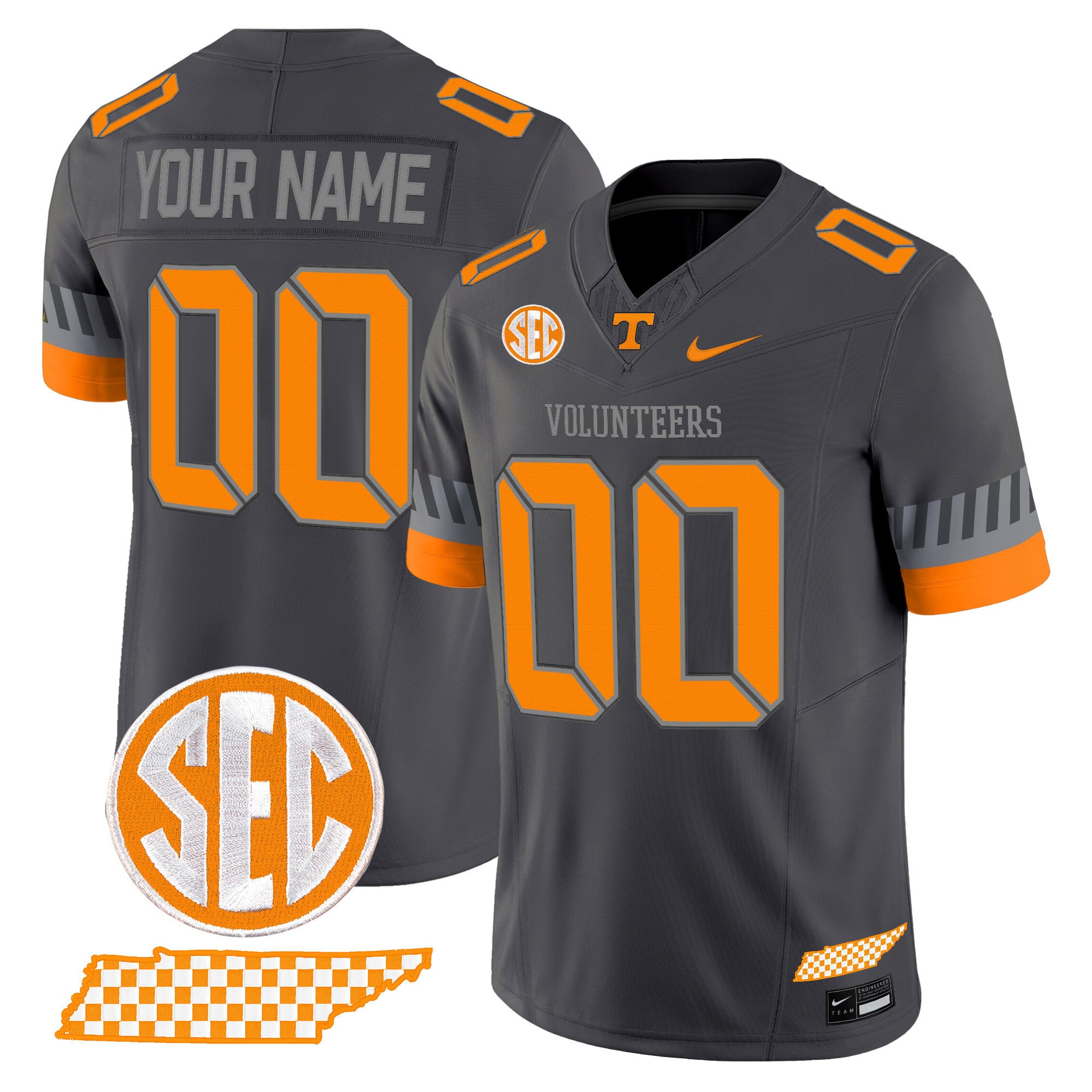 Tennessee Volunteers 2025 ‘Smokey Grey Series’ Vapor Limited Custom Jersey V2 – All Stitched