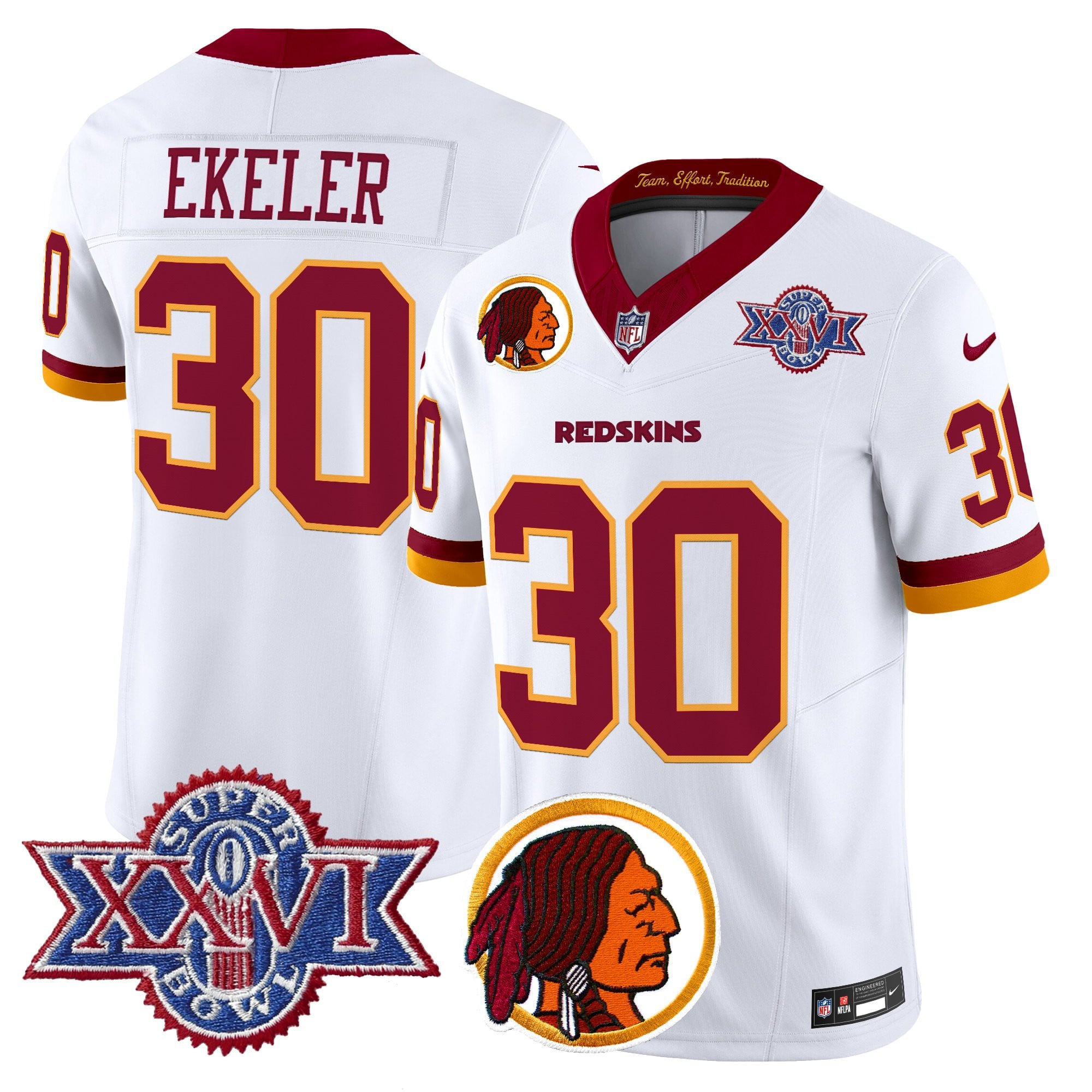 Men’s Washington Redskins Throwback 1992 Super Bowl XXVI Patch Vapor Limited Jersey V2 – All Stitched