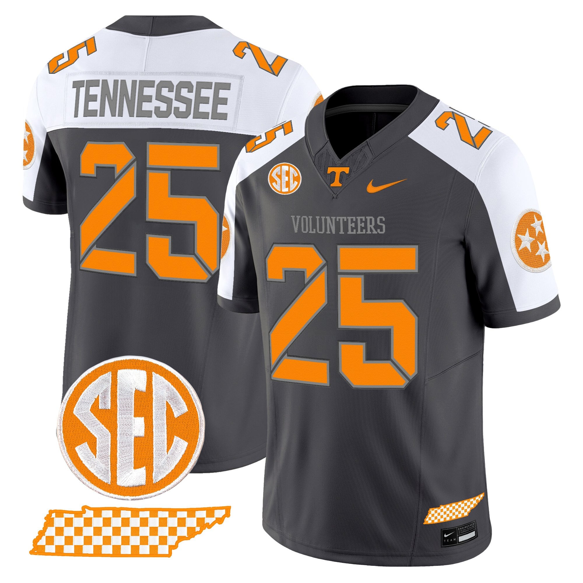 Men’s Tennessee Volunteers 2025 ‘Smokey Grey Series’ Vapor Limited Jersey V2 – All Stitched