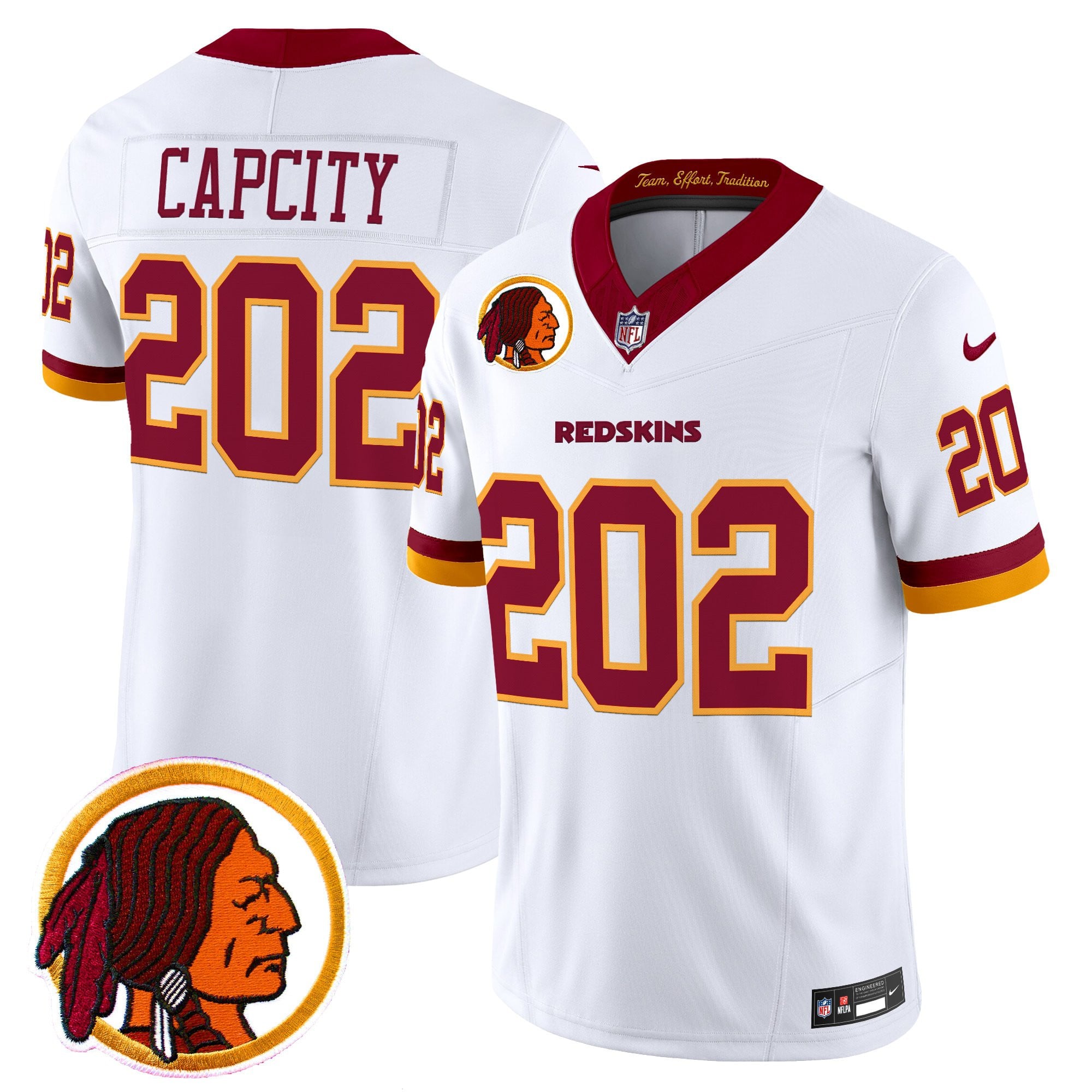 Men’s Washington Redskins Throwback Vapor Limited Jersey V2 – All Stitched