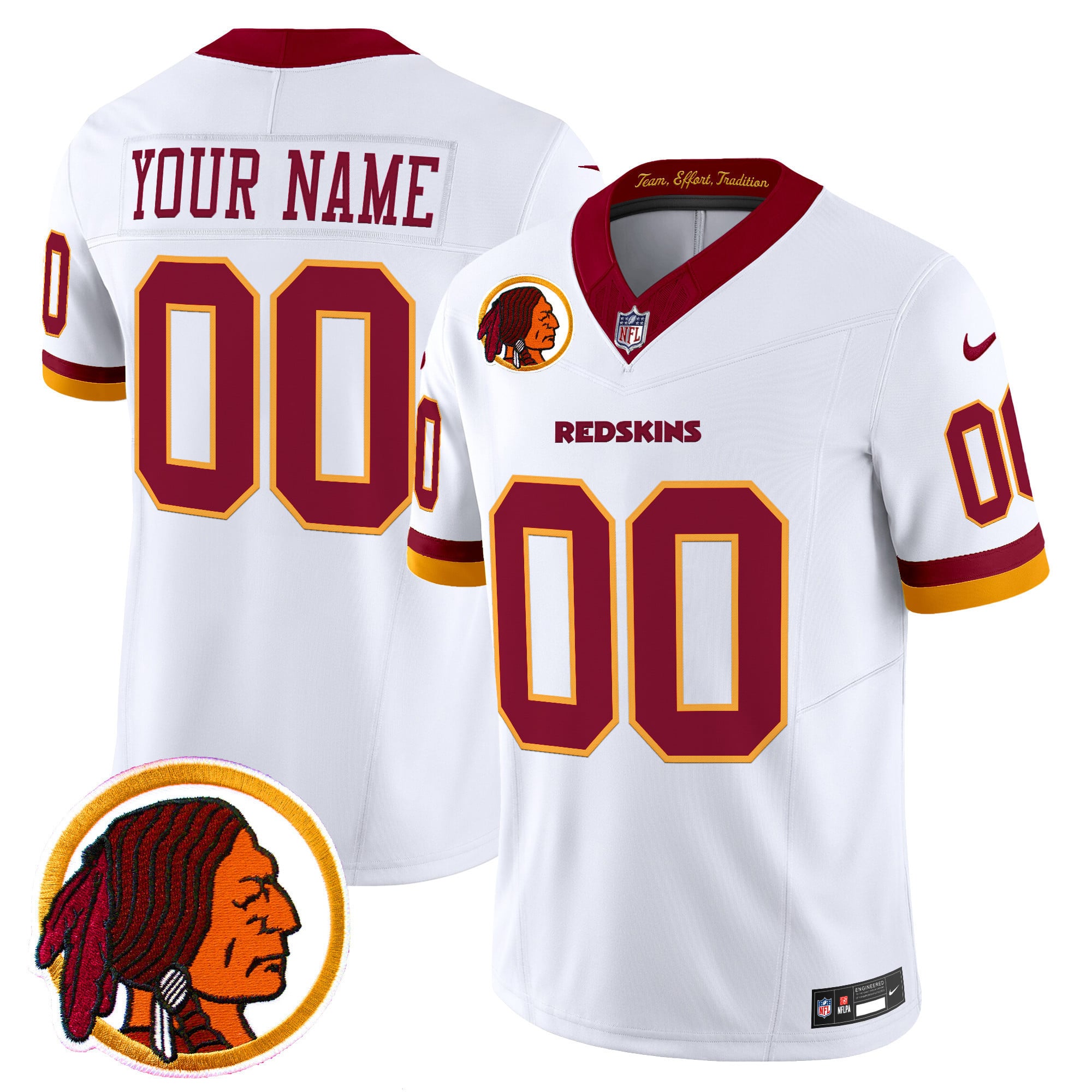 Washington Redskins Throwback Vapor Limited Custom Jersey V2 – All Stitched