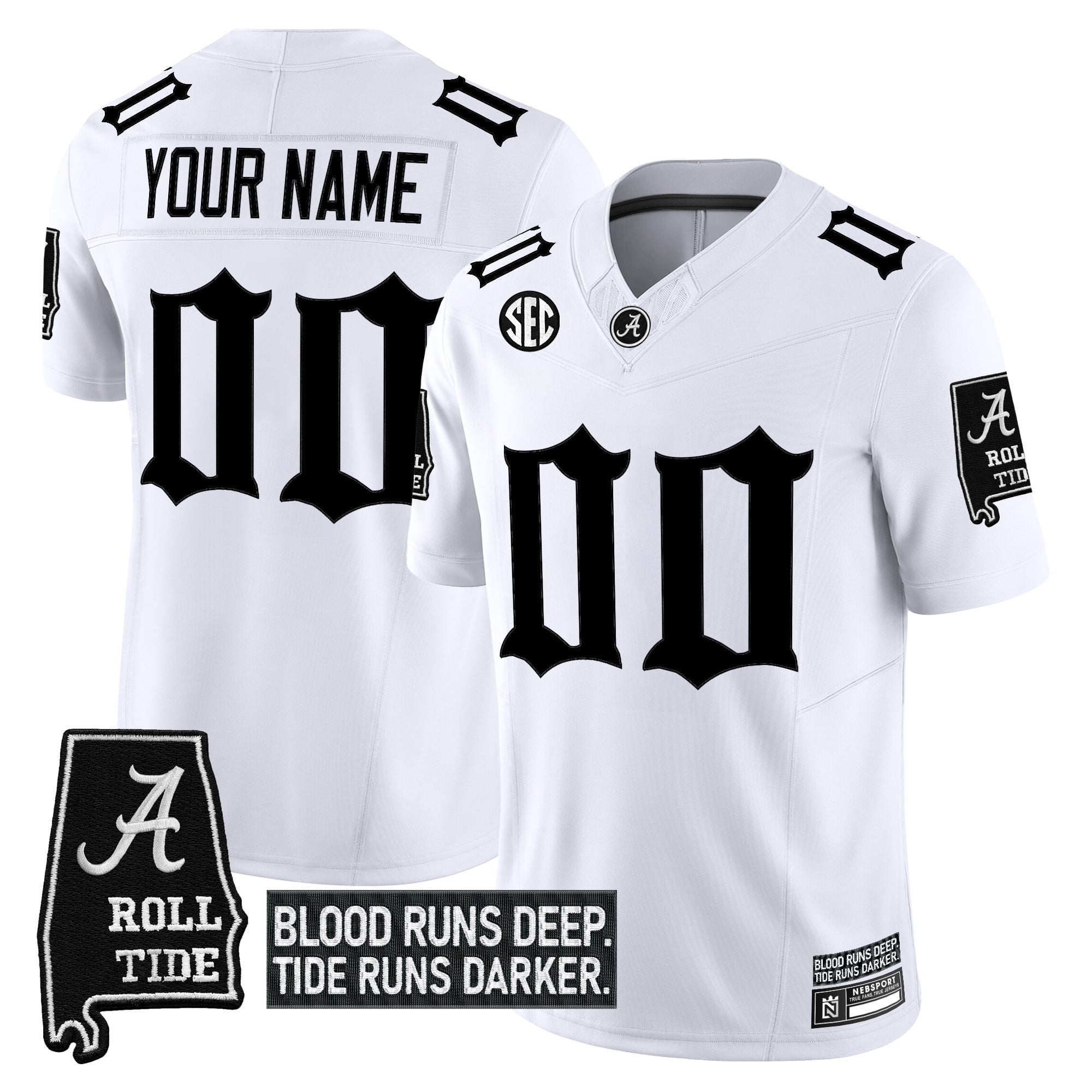 Alabama Crimson Tide ‘Gothic Bama Blood Edition’ Vapor Limited Custom Jersey – All Stitched