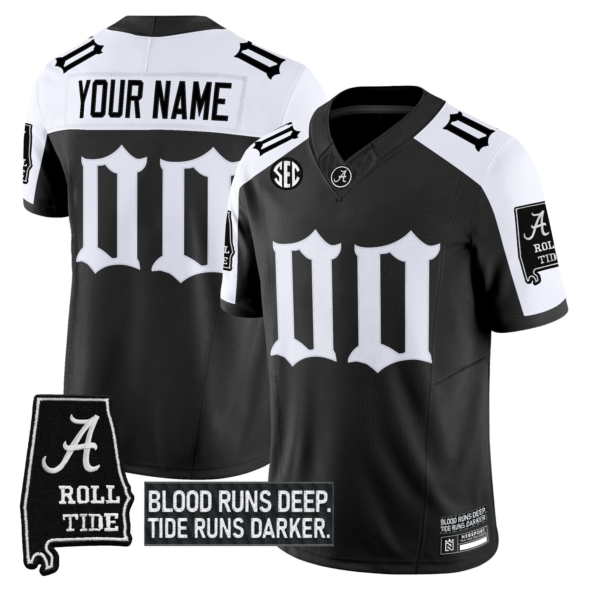 Alabama Crimson Tide ‘Gothic Bama Blood Edition’ Vapor Limited Custom Jersey – All Stitched